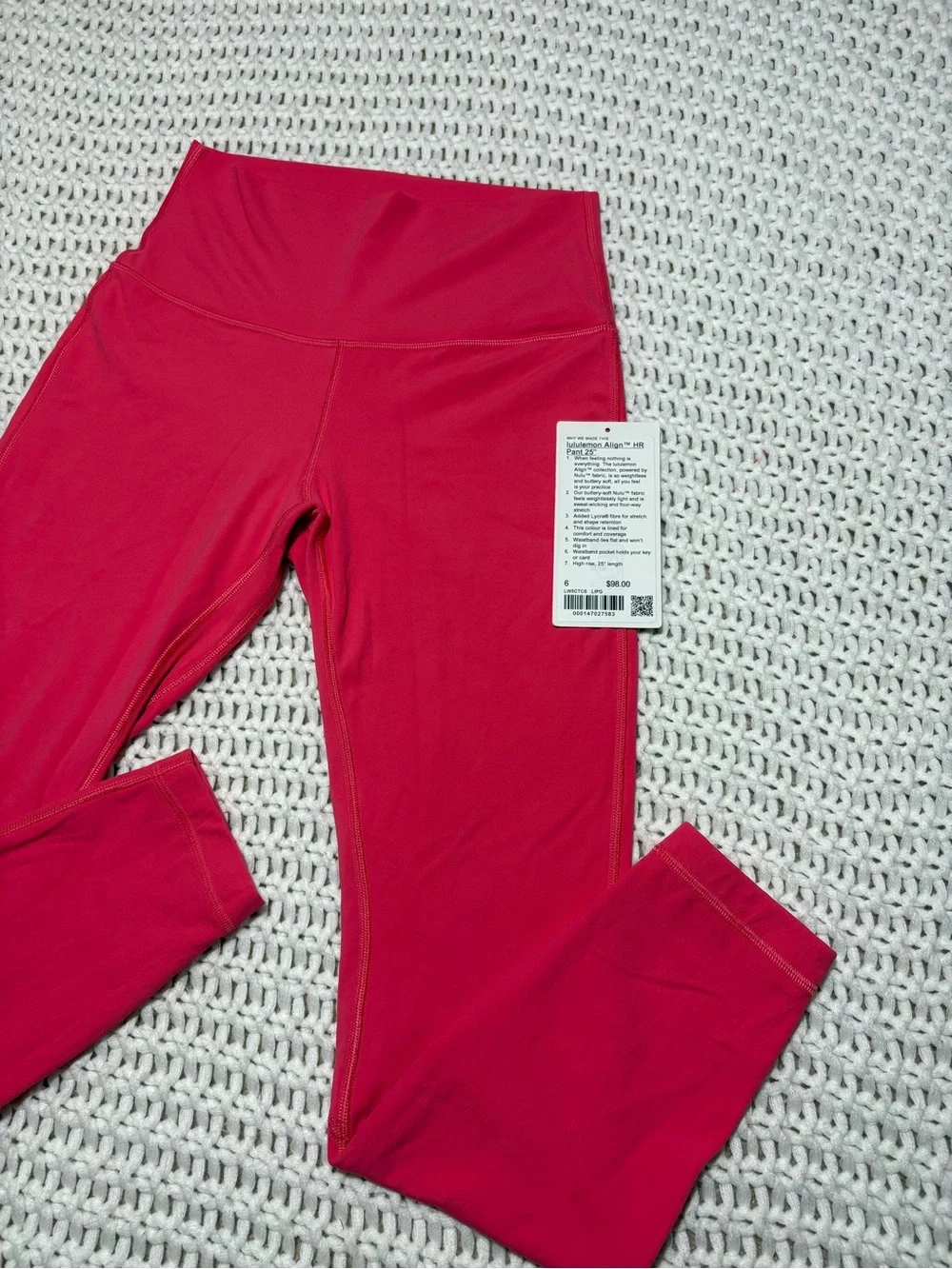 lululemon lip gloss align hr pant 25” size 6